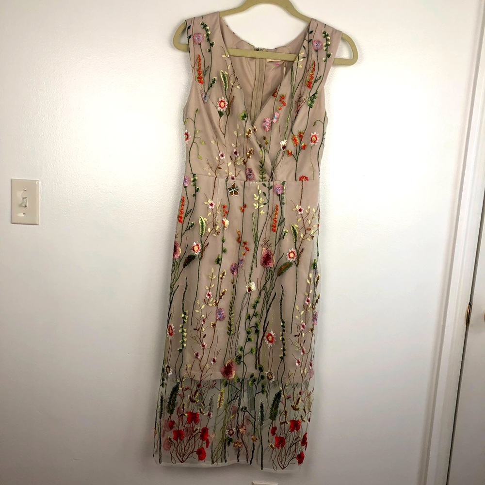 PROMESA DRESS with liner and embroided flowers